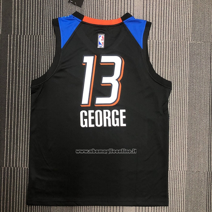 Maglia Oklahoma City Thunder Paul George #13 Citta 2020-21 Nero